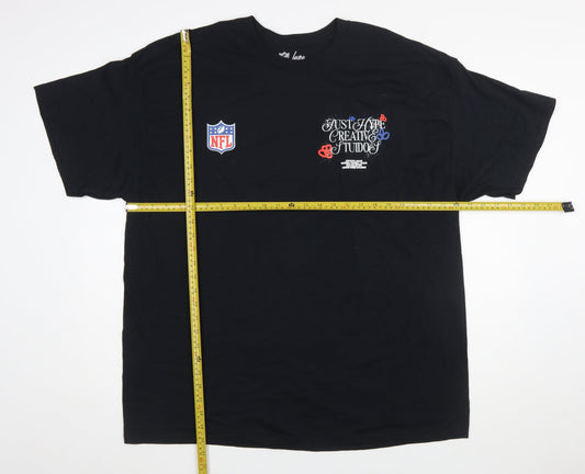 Hype Men’s Black NFL Graphic T-Shirt 2XL Regular Fit Crew Neck