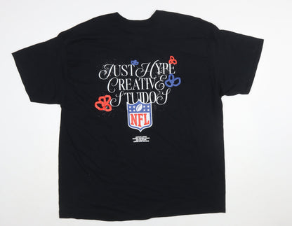 Hype Men’s Black NFL Graphic T-Shirt 2XL Regular Fit Crew Neck