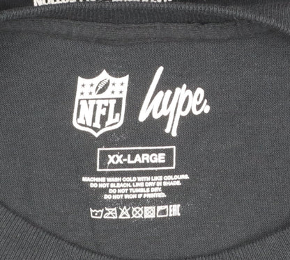 Hype Men’s Black NFL Graphic T-Shirt 2XL Regular Fit Crew Neck