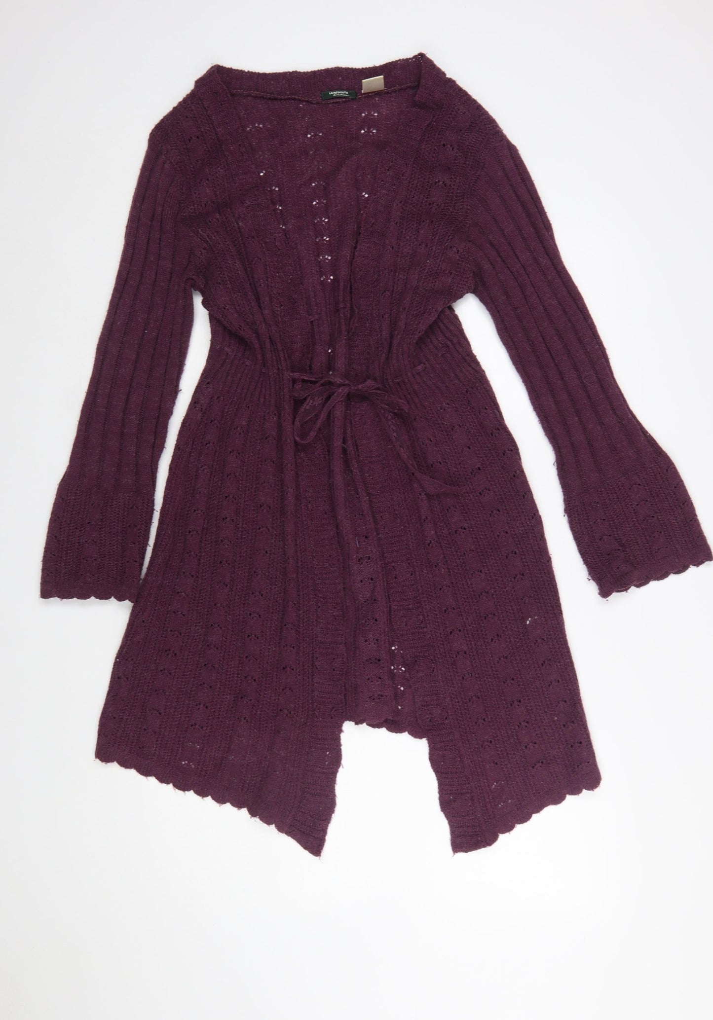 La Redoute Women Purple Knit Long Sleeve Open Cardigan Size 18/20