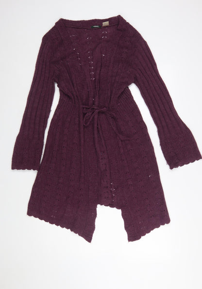 La Redoute Women Purple Knit Long Sleeve Open Cardigan Size 18/20