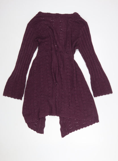 La Redoute Women Purple Knit Long Sleeve Open Cardigan Size 18/20