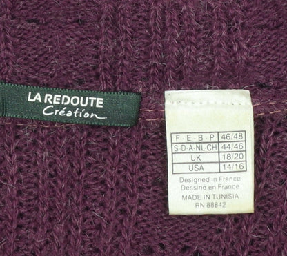 La Redoute Women Purple Knit Long Sleeve Open Cardigan Size 18/20
