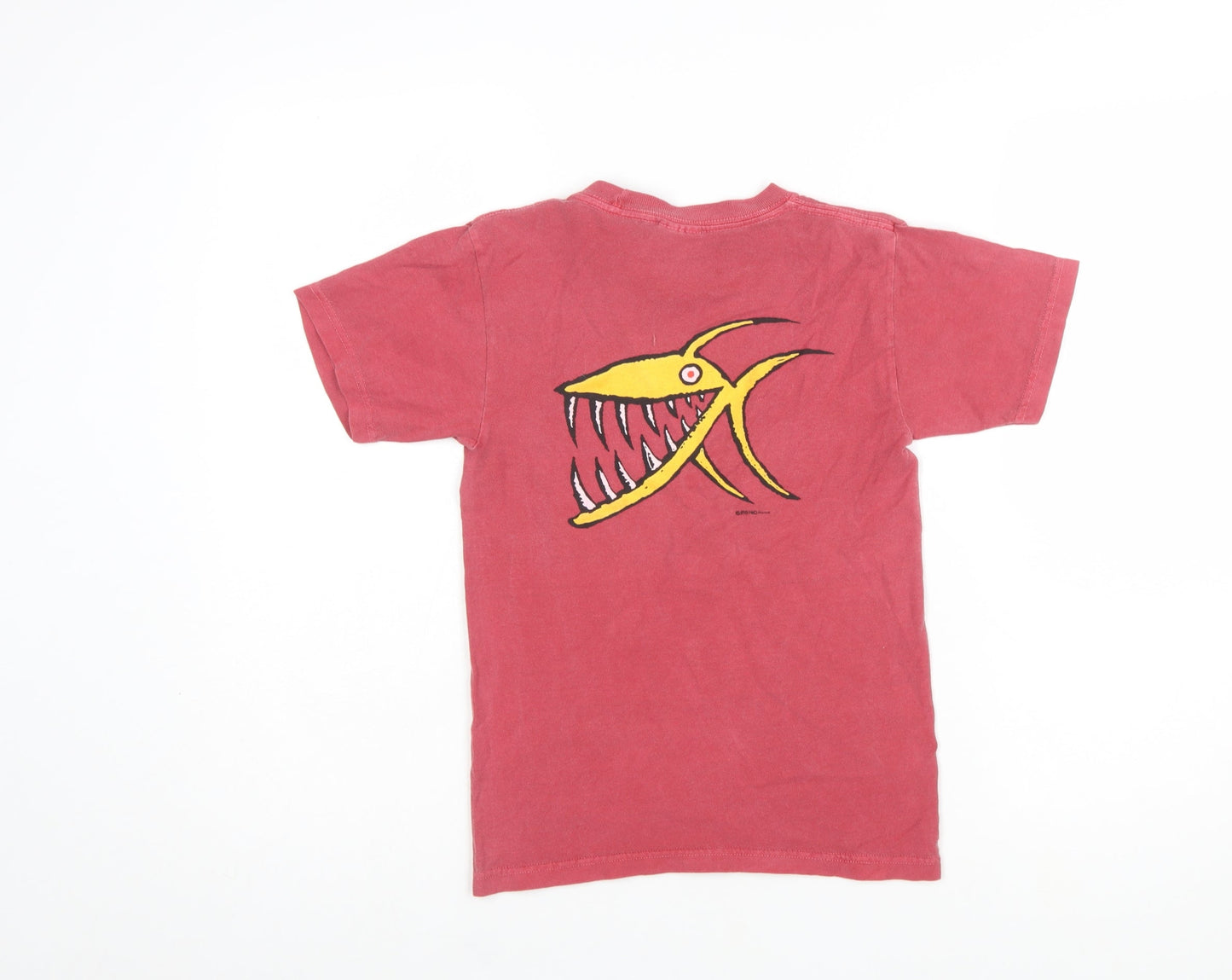 Comfort Colors Women Red Graphic Beach T-Shirt Size S