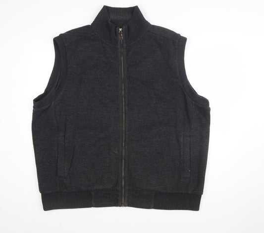 Marks and Spencer Blue Harbour Men's Grey 2XL Sleeveless Full Zip Vest