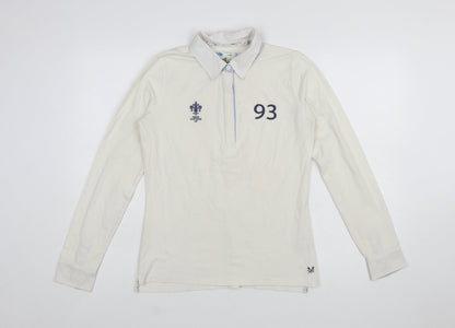 Crew Clothing Co. Women’s Ivory Long Sleeve Polo Shirt Size 10