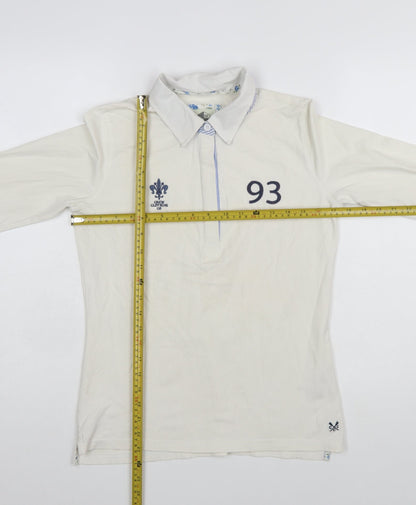 Crew Clothing Co. Women’s Ivory Long Sleeve Polo Shirt Size 10