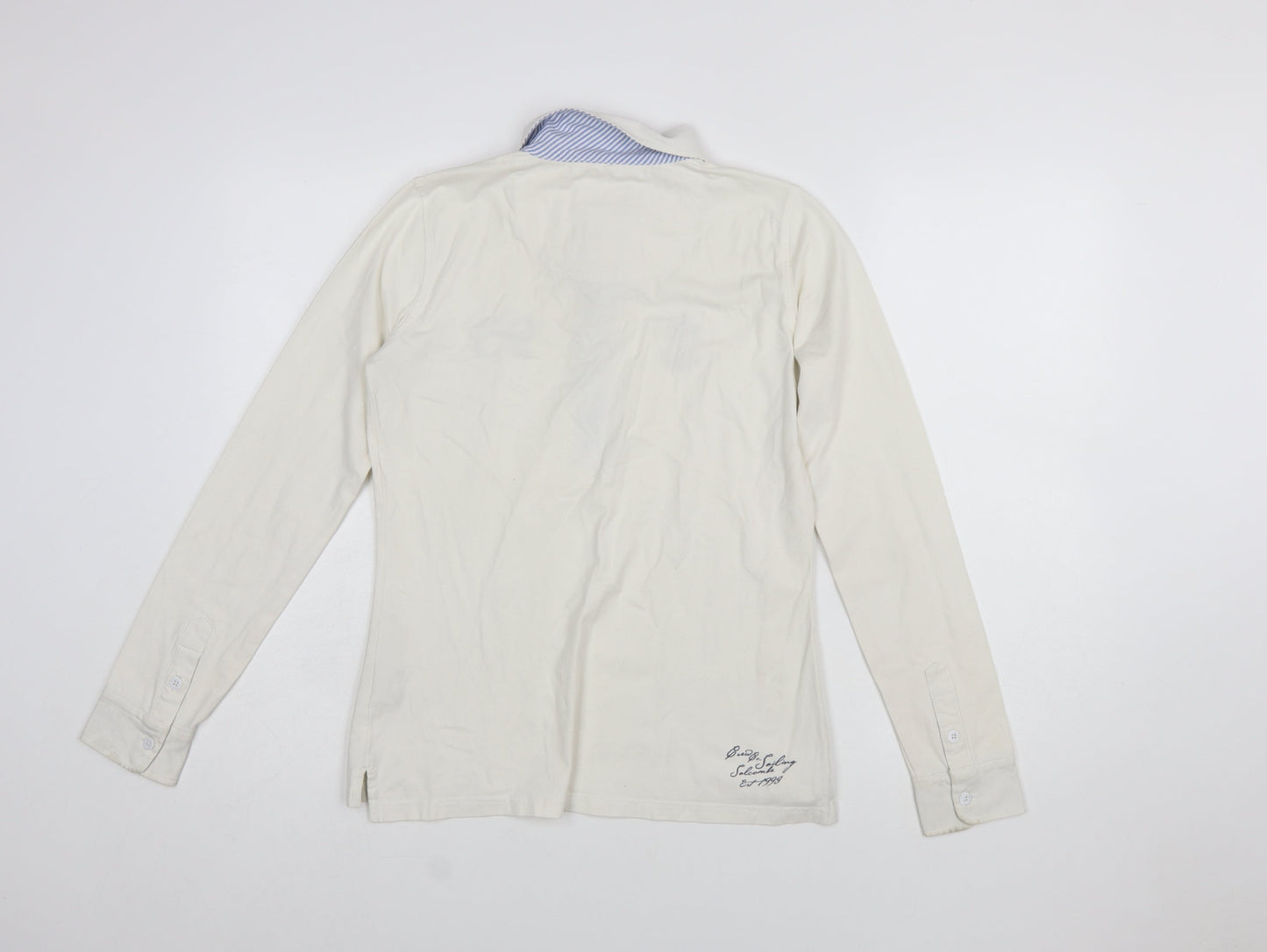 Crew Clothing Co. Women’s Ivory Long Sleeve Polo Shirt Size 10