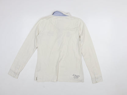 Crew Clothing Co. Women’s Ivory Long Sleeve Polo Shirt Size 10
