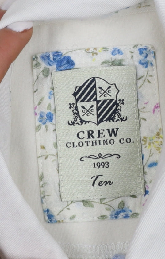 Crew Clothing Co. Women’s Ivory Long Sleeve Polo Shirt Size 10