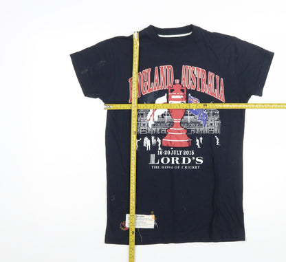 Lord's England vs Australia XXS Navy Cricket T-Shirt Men's Cotton