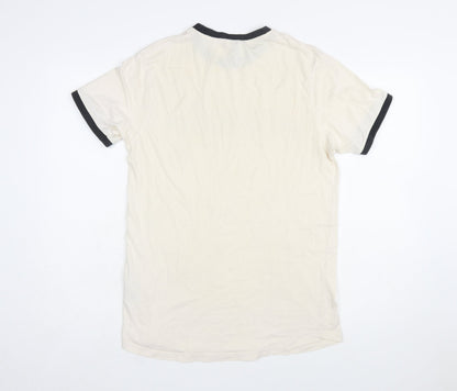 Ellesse Men's Beige Retro Graphic Print Short Sleeve T-Shirt Size S