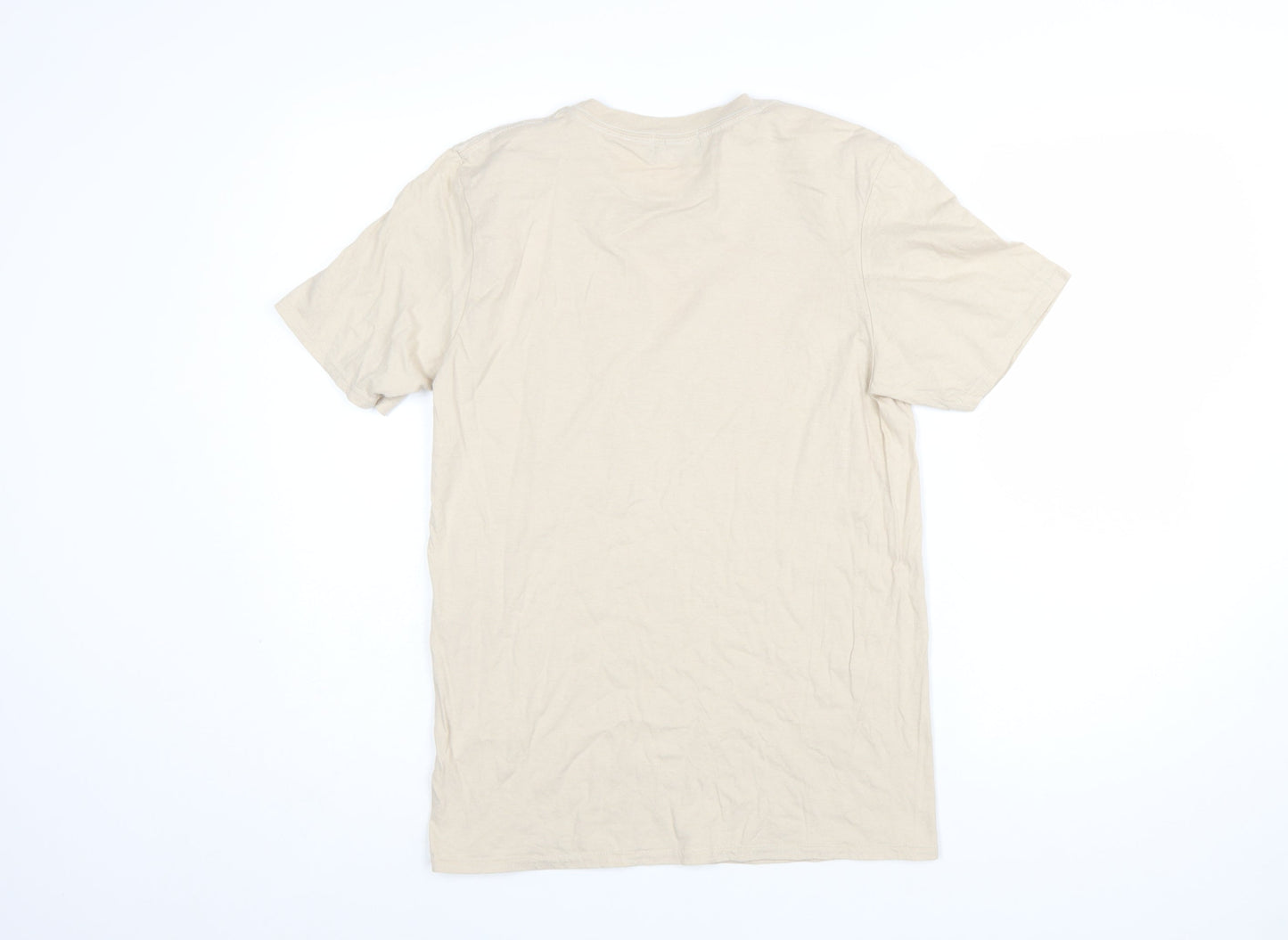 boohooMAN Men's Beige Cali Los Angeles Graphic Regular Fit T-Shirt Size S