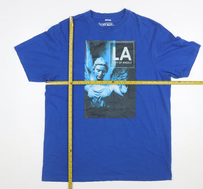 Jacamo Men's Blue LA City of Angels Cotton Graphic T-Shirt Size L