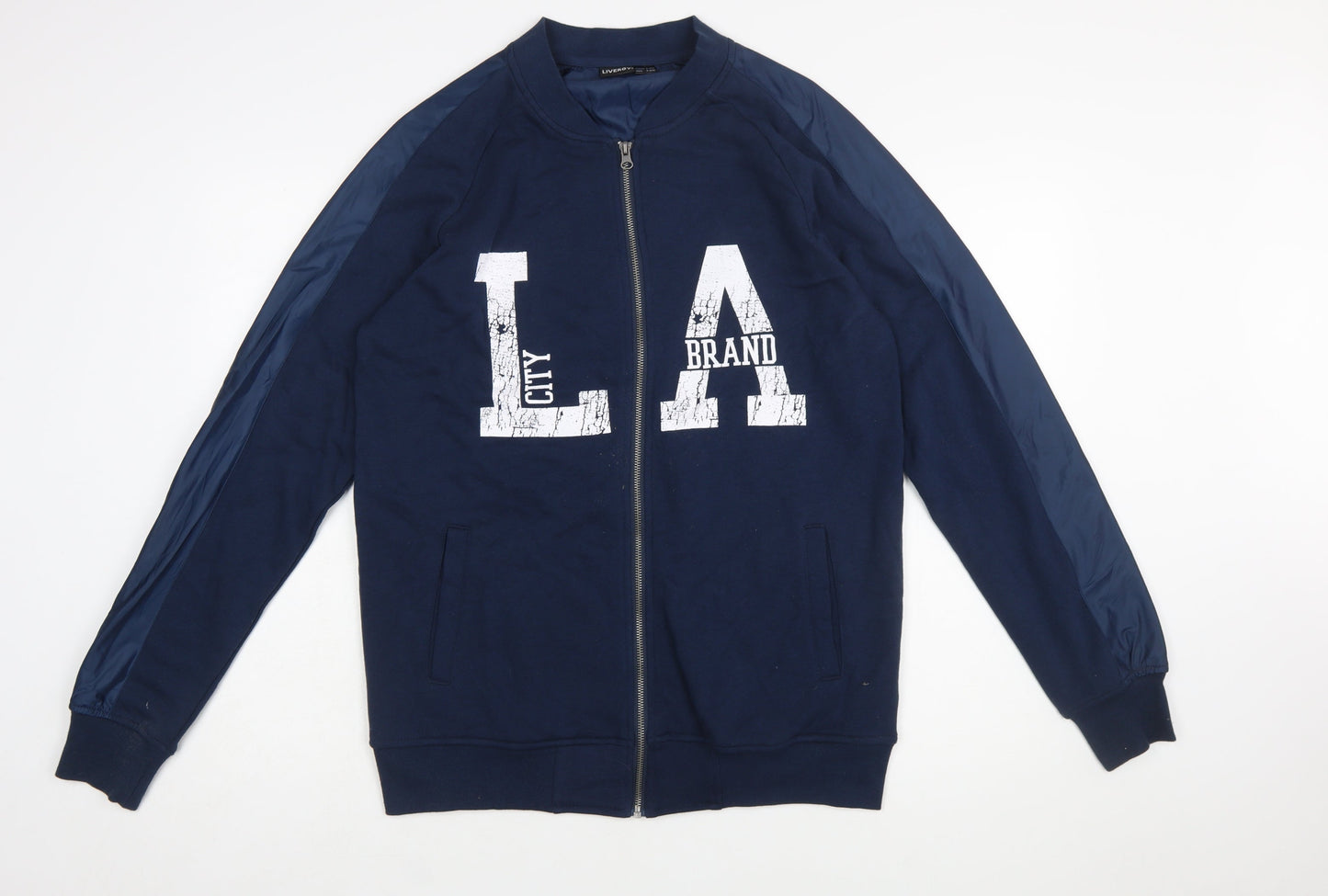 Livergy Men's Blue Full Zip Graphic Sweatshirt Size M