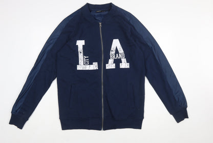 Livergy Men's Blue Full Zip Graphic Sweatshirt Size M
