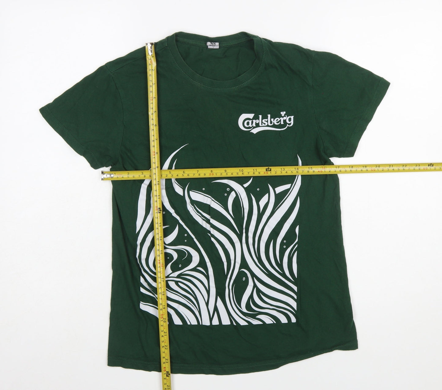 Roly Carlsberg Women's Green Cotton Graphic T-Shirt Size S