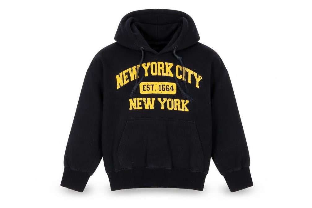 RS USA INC Womens Black XS Pullover Hoodie New York City Graphic Cotton Blend