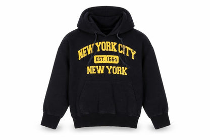 RS USA INC Womens Black XS Pullover Hoodie New York City Graphic Cotton Blend