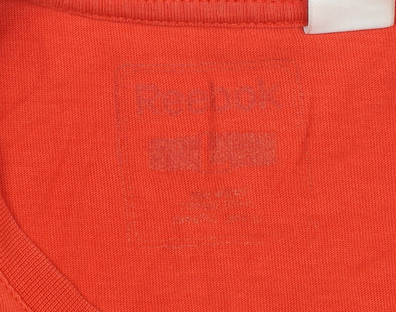 Reebok Men's Red Graphic Regular Fit Cotton T-Shirt Size L