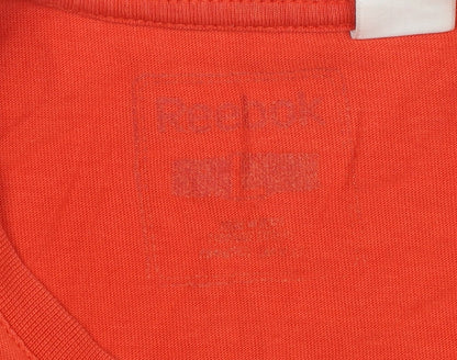 Reebok Men's Red Graphic Regular Fit Cotton T-Shirt Size L