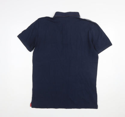 Tom Tailor Men's Blue Regular Fit Cotton Graphic Polo Shirt M