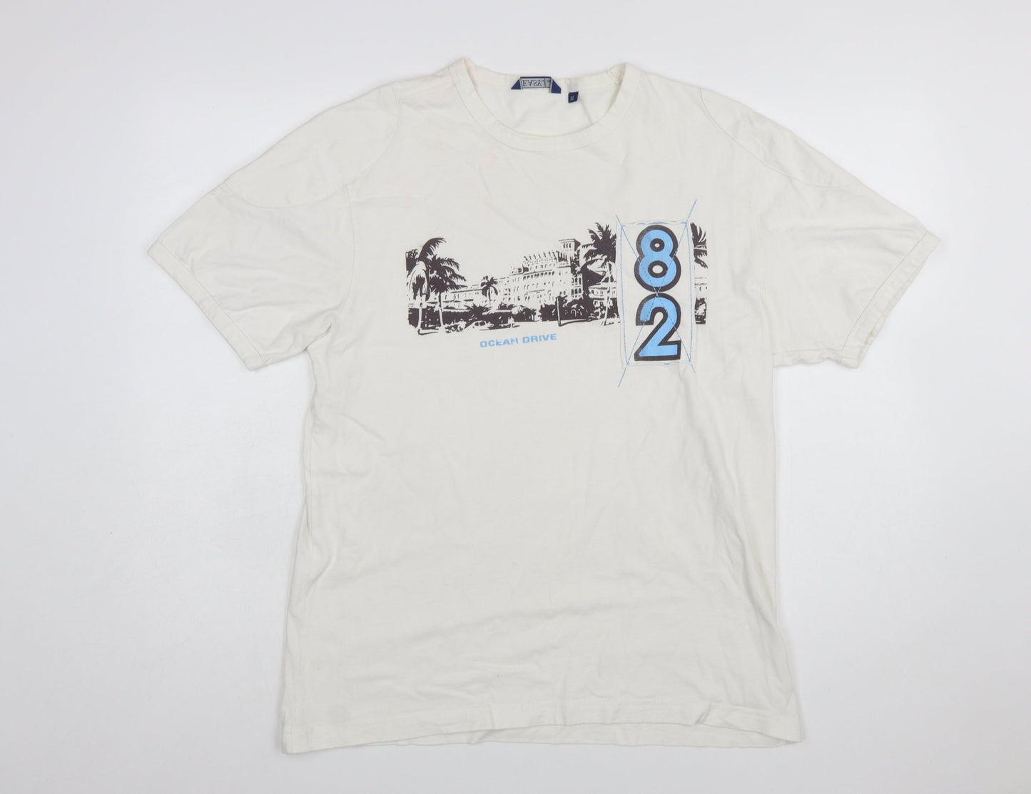 EASY 1973 Men’s White Graphic Ocean Drive T-Shirt Size M