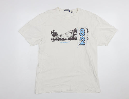 EASY 1973 Men’s White Graphic Ocean Drive T-Shirt Size M