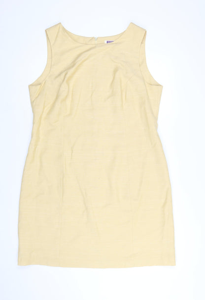 Yessica Women Yellow Knee Length Sleeveless Sheath Dress Size 20