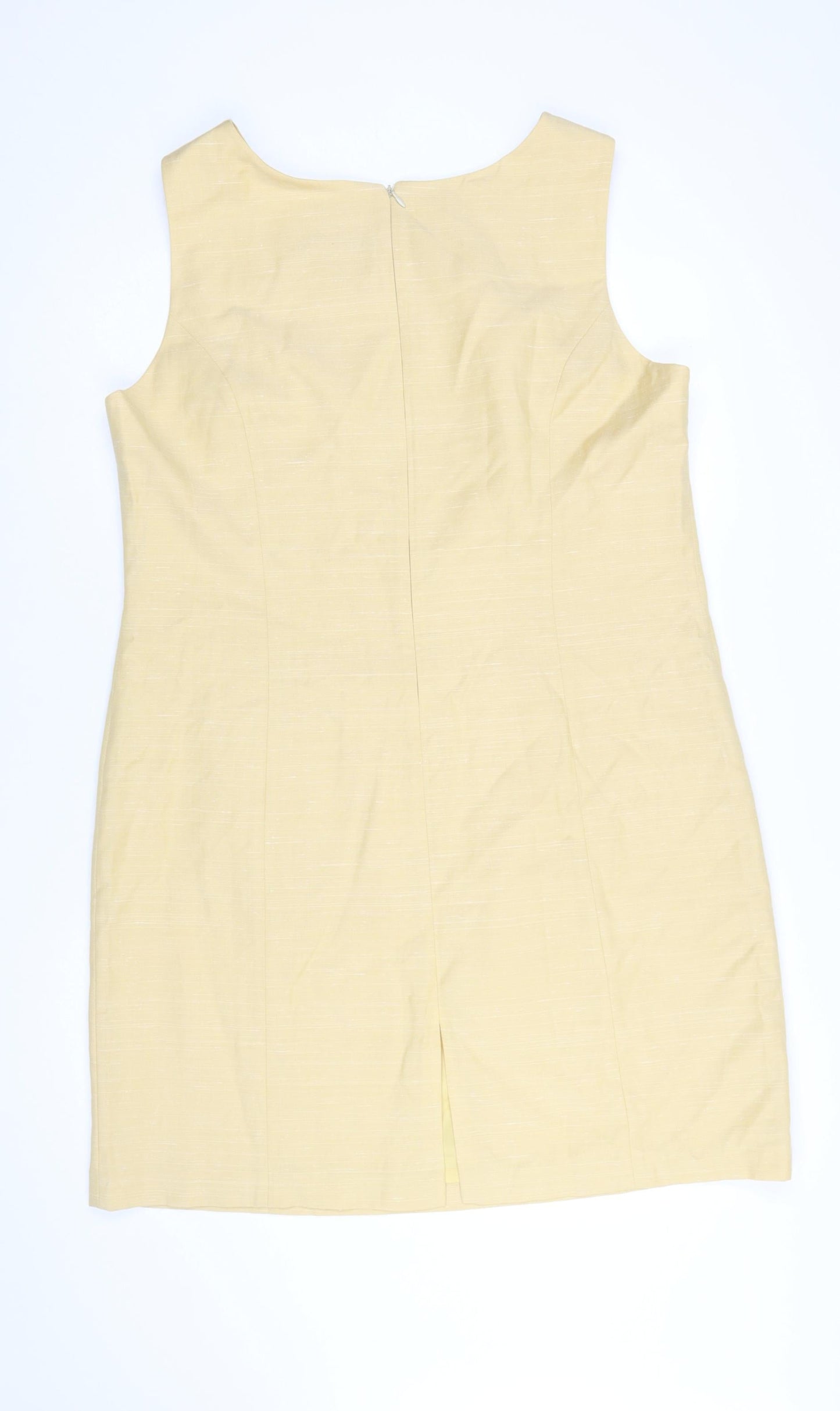 Yessica Women Yellow Knee Length Sleeveless Sheath Dress Size 20