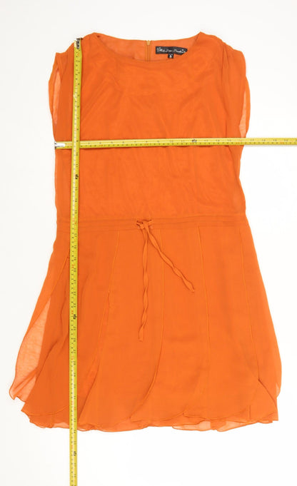 Koko Love London Women’s Orange Sleeveless Short Shift Dress Size 8