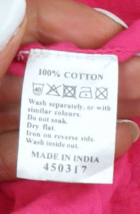 Monsoon Women’s Pink Embroidered Strapless Cotton Dress Size 16