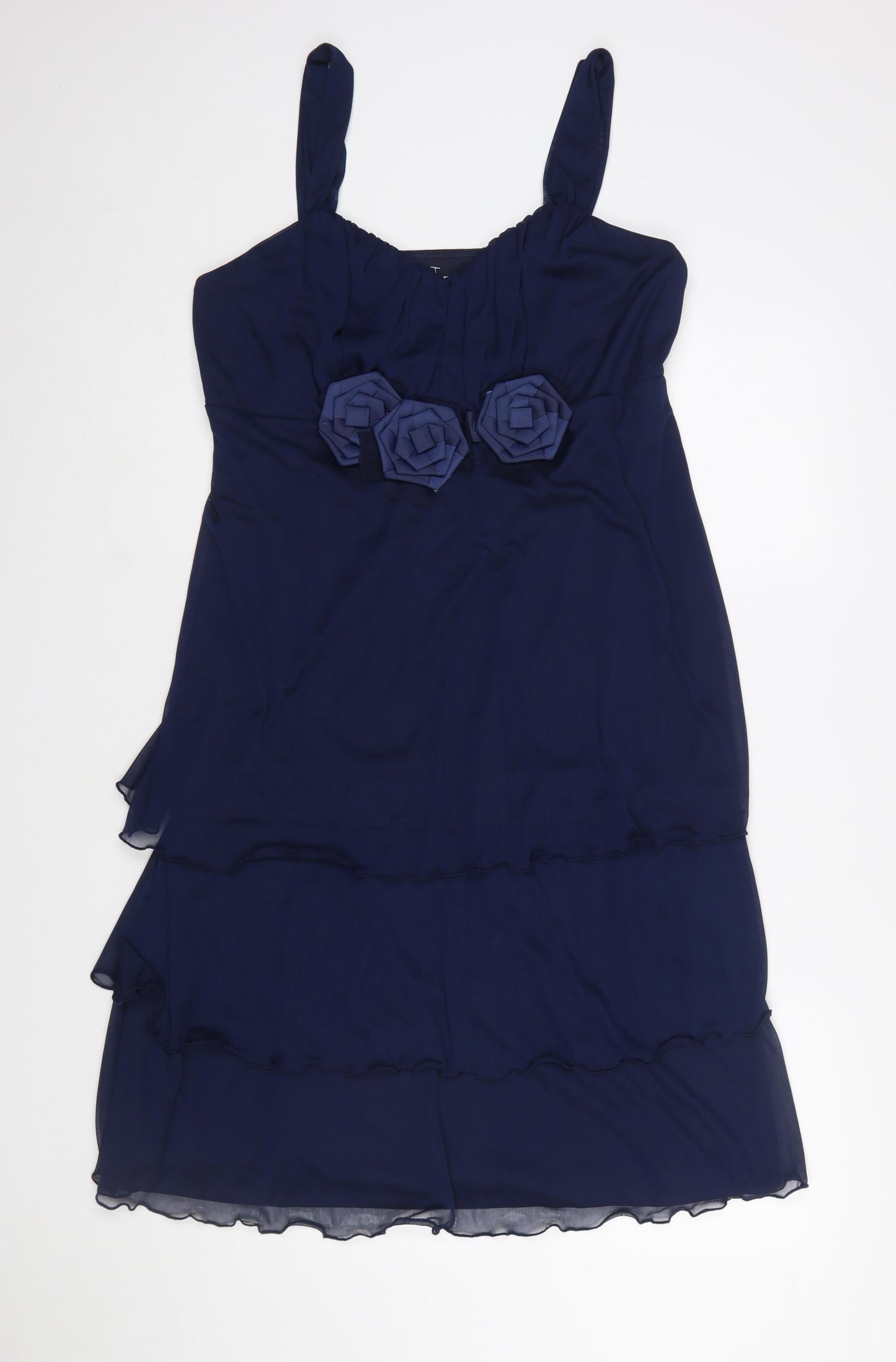 Lilly & Rose Women's Blue Size 16 A-Line Chiffon Party Dress