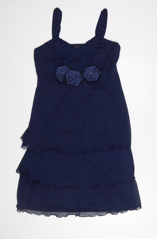 Lilly & Rose Women's Blue Size 16 A-Line Chiffon Party Dress