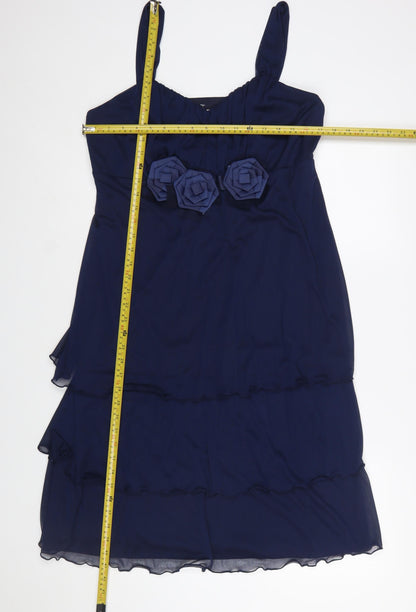 Lilly & Rose Women's Blue Size 16 A-Line Chiffon Party Dress