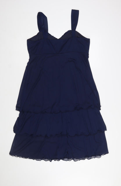 Lilly & Rose Women's Blue Size 16 A-Line Chiffon Party Dress