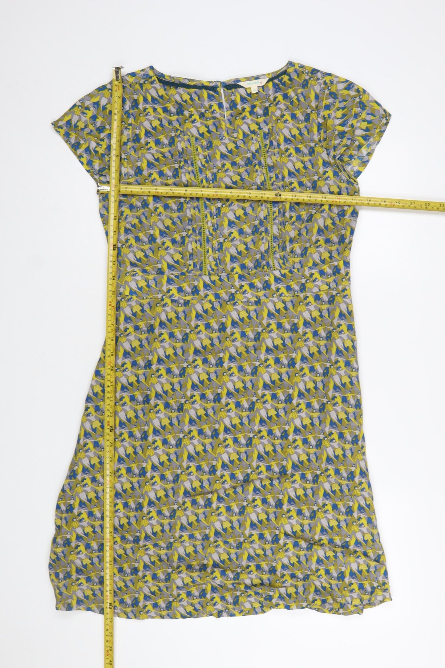 White Stuff Women's Multicoloured Geometric Shift Dress Size 10