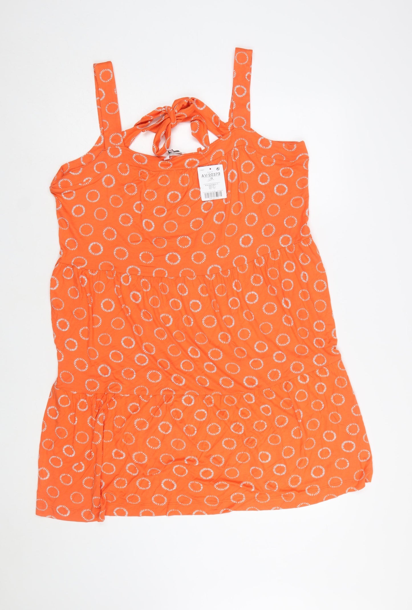 Next Women Orange Sleeveless Knee Length Sundress Size 18