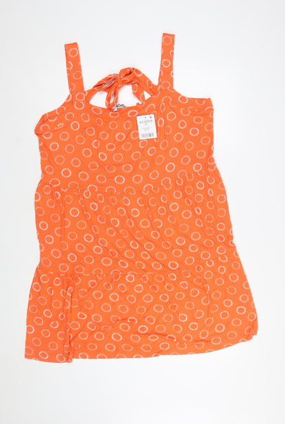 Next Women Orange Sleeveless Knee Length Sundress Size 18