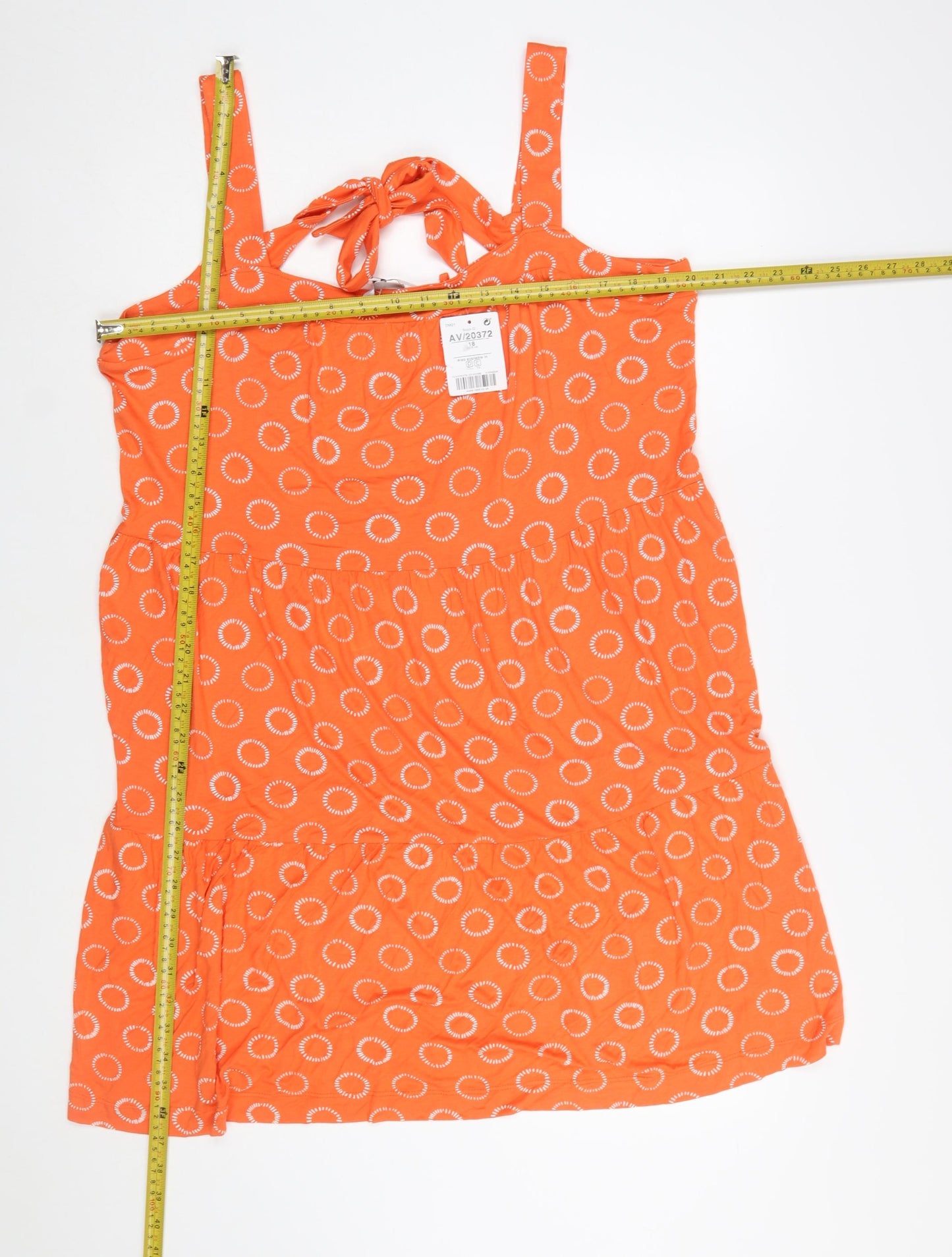 Next Women Orange Sleeveless Knee Length Sundress Size 18