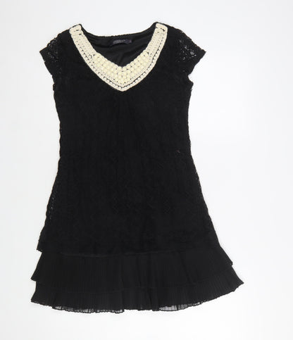 Jasmine London Women’s Black Lace Beaded Shift Dress Size S