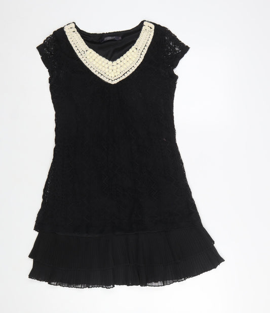 Jasmine London Women’s Black Lace Beaded Shift Dress Size S