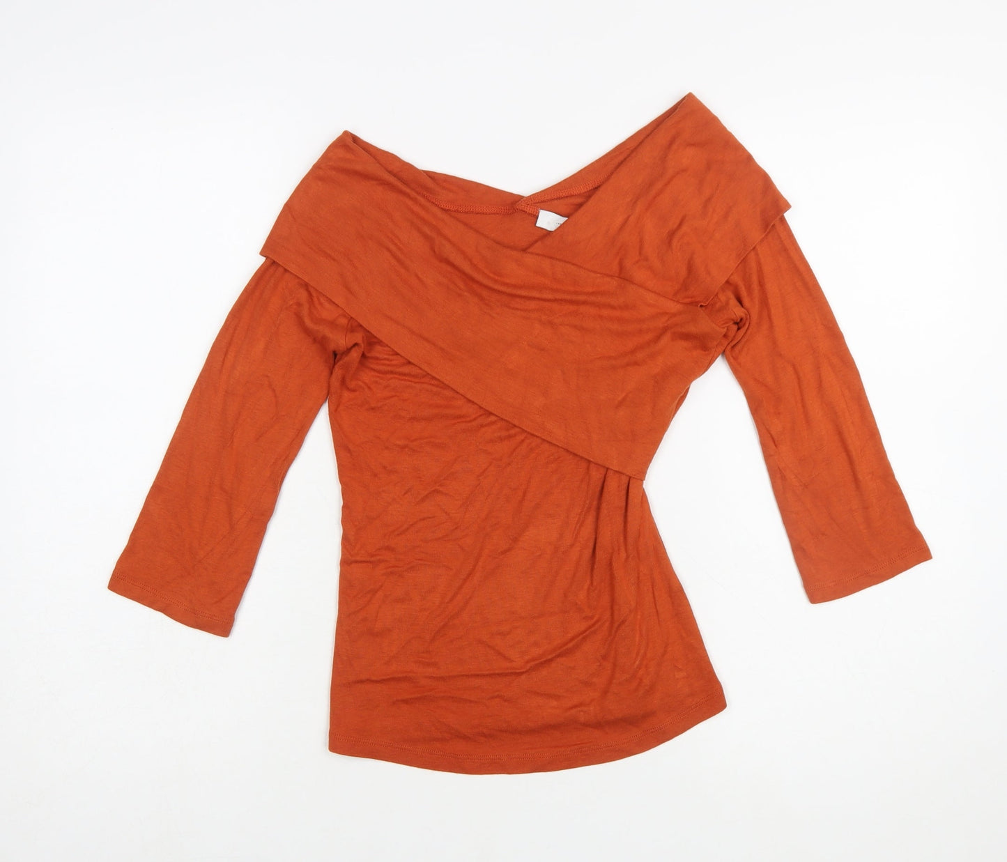 Jasper Conran Womens Orange Off Shoulder Wrap Top Size 10