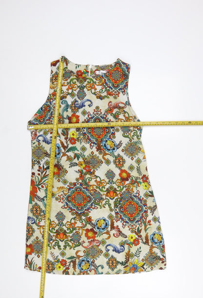 Glamorous Womens Multicoloured Floral Shift Dress Size M