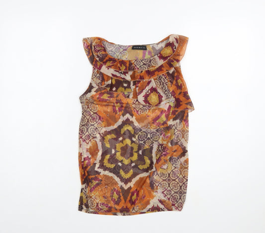 Exhibit Women’s Multicoloured Bohemian Ruffle Sleeveless Blouse M