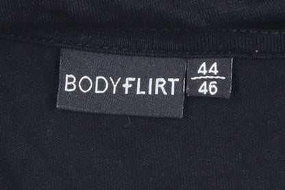 Bodyflirt Women’s Black Beaded Sleeveless Jersey Tank Top Size 16