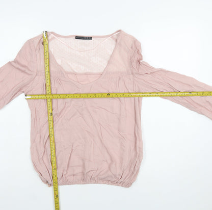 Atmosphere Women Pink Viscose Long Sleeve Tunic Blouse Size 12
