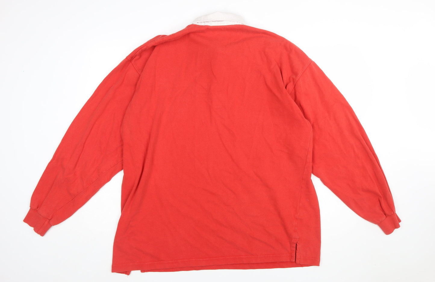 Front Row Men’s Red Long Sleeve Rugby Polo Shirt 3XL Cotton