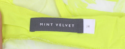 Mint Velvet Women's Yellow Floral Chiffon Camisole Top Size 14