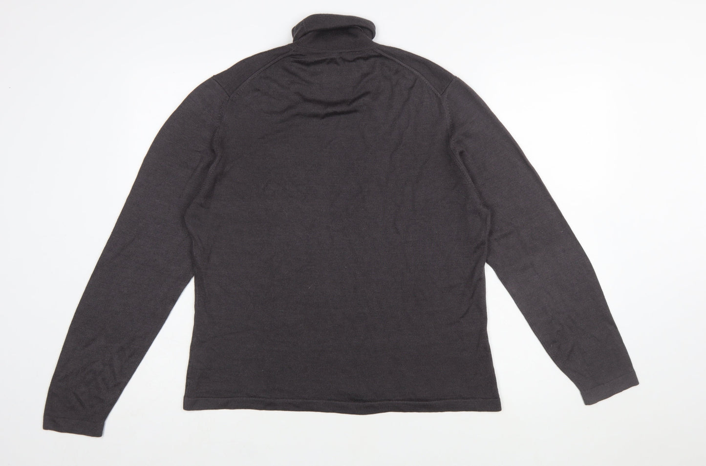 BERK Womens Grey Roll Neck Cashmere Silk Jumper Size 16